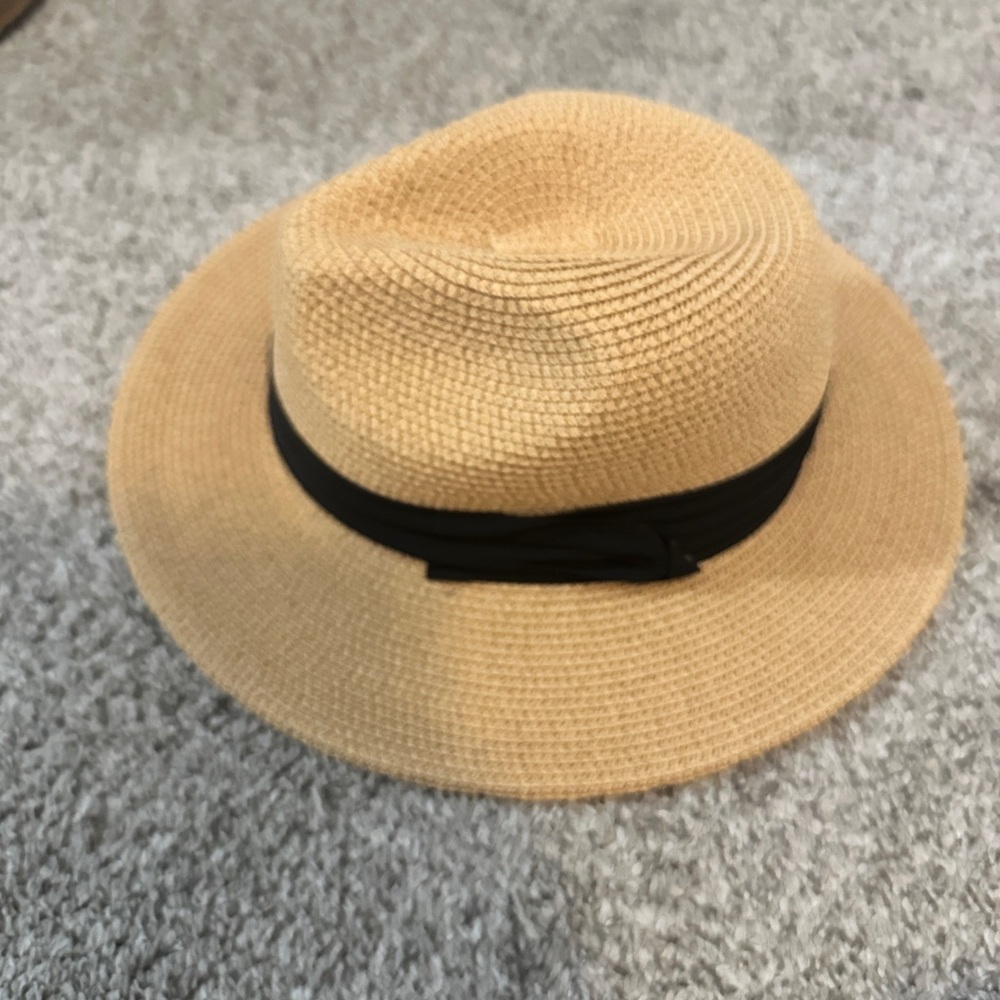 Women Wide Brim Straw Panama Roll up Hat Fedora Beach Sun Hat UPF50+